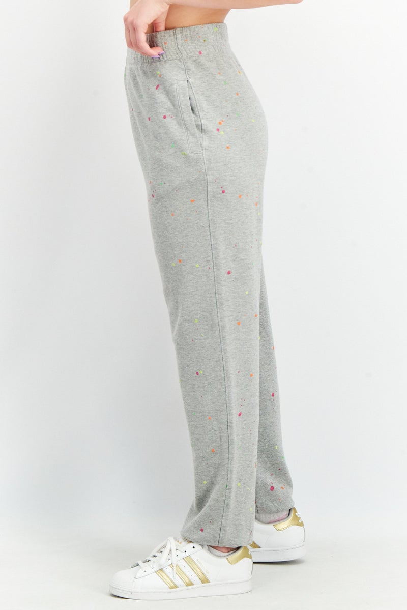 Sundry Women Regular Fit Allover Print Jogger Pants, Grey Combo - Image 4